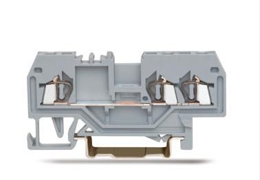 China Screw Type 3 Conductor Rail Mounted Terminal Blocks / Wire Terminal Connectors for sale