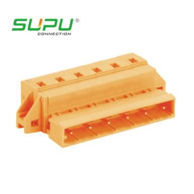 China Spring Clamp PCB Male Feed Through Plug Connector On Rail Mounted Terminal Blocks for sale