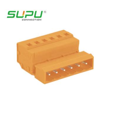 China IEC 250V 12A UL 300V 15A Male MCS Connector Terminal Block with Spring - Cage Clamp for sale