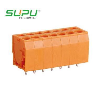 China Orange Spring Cage PCB Terminal Block Connector 3.81mm Pitch SP239 300V 6A for sale