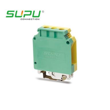 China UK35 Grounding Din Rail Mounted Terminal Blocks 1000V 150A , Screw Wire Connectors  for sale