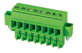 China Screw Clipping Female Connector Pluggable Terminal Block Green for sale