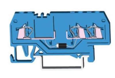 China 2 Pin Spring Clamp Connector Din Rail Mounted Terminal Blocks Of Front - Entry for sale