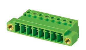 China Green Male Pluggable Terminal Block Connector With Nut Pitch 3.5 / 3.81mm for sale