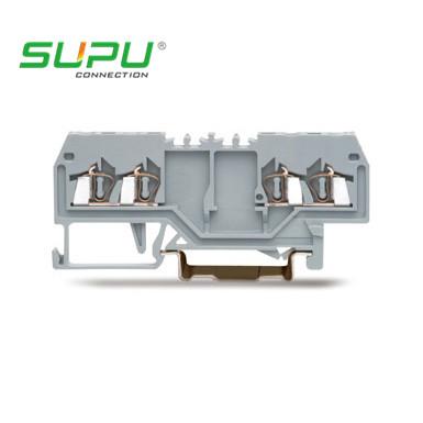 China Waterproof 4P 800V 24A Spring Cage Terminal Block Mounted On SP35 Standard Rail for sale