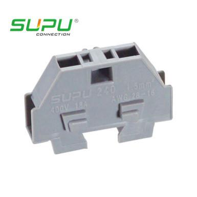 China Insulated 300V 10A 2 Conductor Through Miniature Terminal Blocks 8 - 9 mm Strip for sale