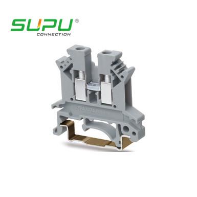 China Modular Screw Terminal Block Connector Size 6.2mm / 42.5mm , Rail Mounted for sale