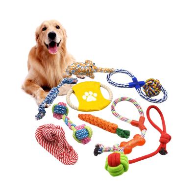 China Manufacturer Wholesale Custom Hot Sales Cotton Dog Stocked Dog Chew Toy Pet Dog Rope Toys Set 2021 for sale