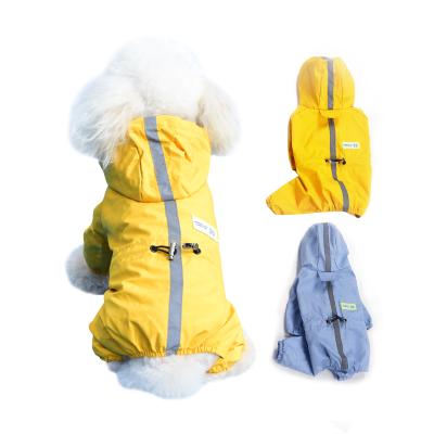 China Sustainable Hot Selling Luxury Reflective Four-legs Waterproof Dog Raincoat Poncho With Hooded for sale