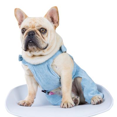 China Sustainable Fashion French Bulldog Clothes Luxury Soft Corduroy Fabric Dog Clothing For Summer for sale