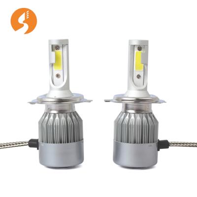 China Aluminum Alloy Housing 8000LM 6500K C6 Car Led Headlight Bulbs For H4 H7 Cars for sale