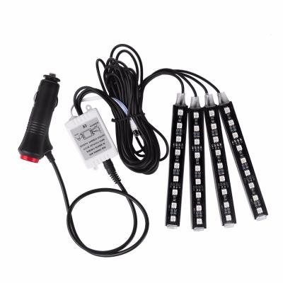 China High Quality PVC 9*4 Music Voice Control Car Rubber High Quality Atmosphere Lights RGB Car Interior Led Light for sale