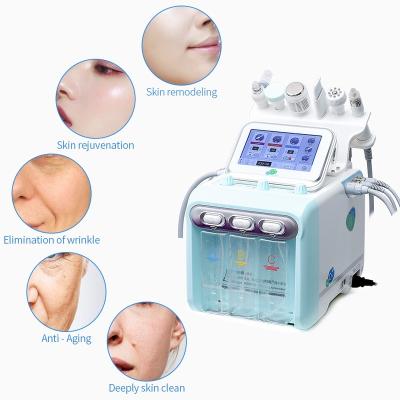 China Portable Exfoliators Face Cleanser Diamond Equipment Beauty Hydrodermabrasion Dermabrasion H2o2 6 in 1 Hydra Facial Jet Tools Oxygen Machine for sale