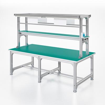 China Anti-static New Product Mobile Aluminum Material Working Table Esd Assembly Line Workshop Workbench Production Line Benches for sale