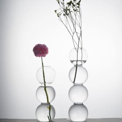 China Simple modern flower arrangement creative decoration glass vase for sale