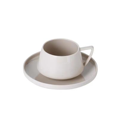 China Simple Viable Ceramic Coffee Cup Central Institute of Statistics Head Office Afternoon Tea Foreign Trade Coffee Cup Saucer Set for sale