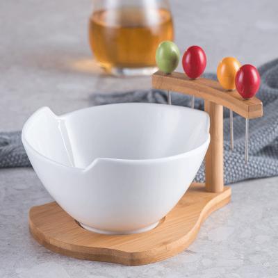 China Safety Sustainable Royal Classic Ceramic Mixing Bowl Cutlery Design White Square Round Bowl for sale