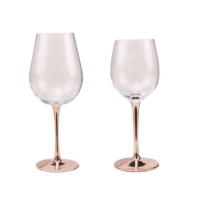 China Viable Creative Gold Plated Bright Stem Wine Champagne Lead Free Crystal Glass for sale