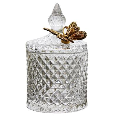 China Sustainable New Wind Candy Jar Home Decoration Storage Glass Jar for sale