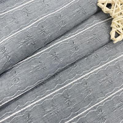 China Organic With Fast Delivery Cotton Polyester Blended Jacquard Stripe Woven Shirt Fabric for sale