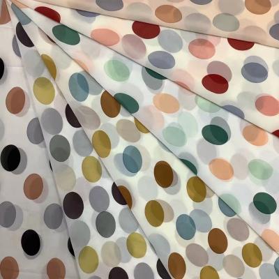 China Sheer With Fast Delivery Polka Dot Digitally Pearl Chiffon Print Polyester Dress Fabric for sale