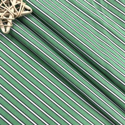 China Wrinkle Resistant New Style Hot Selling 100% Polyester Striped Yarn Dyeing Fabrics Green And White for sale