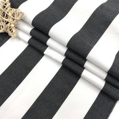 China Free Sample Wrinkle Resistant 50% Cotton 50% Polyester Black And White Striped Vape Dyed Fabric for sale