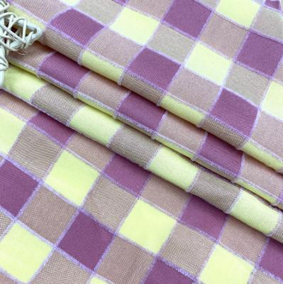 China Hot Selling Wrinkle Resistant New Style Polyester Yarn Plaid Woven Pants Dyed Fabric for sale