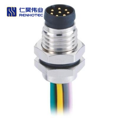 China M10 M8 M8 Male Connector Panel Connector 8pin Wire Solder Type Harness for sale