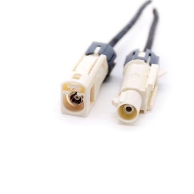 China Copper/Zinc Alloy/Aluminum Alloy/Stainless Steel TV SMB Fakra GSP Data System Connector RG174 Automotive Cable With Plastic Shell for sale