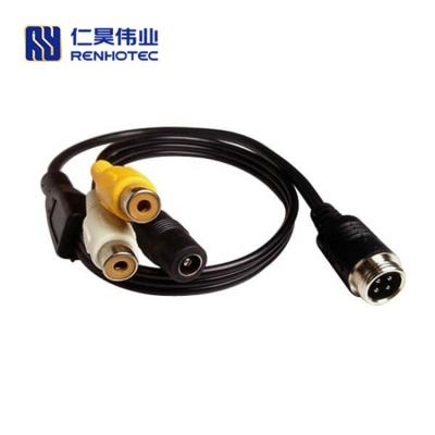 China Aviation/Automotive/Industry/Sensor 4 Pin Male Air Plug Cable To RCA DC Female Connector Electrical Cable 30CM for sale