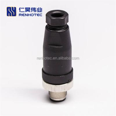 China M12 5 Pin Molding B Code Male Straight Waterproof Circular Connector Cable Connectors M12 5 Pin Molding B Code Screw-Seal Connector for sale