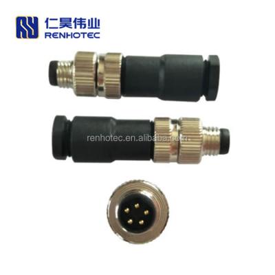 China Screw-joint / Solder Type Waterproof M8 Sensor Connector 3 4 5pin 6 8 Pin Male Female Straight Assambly Cable Connector for sale