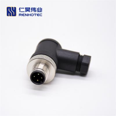 China Screw-joint / Solder Type M12 Right Angle Connectors 4pin 5pin Male Connector for sale