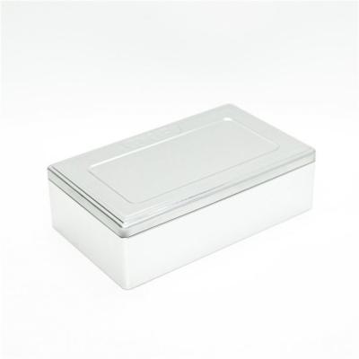 China Tea RECTANGULAR METAL BOX, W/HINGE, WITH PET WINDOW ON LID for sale