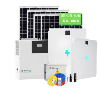 China GongHe Home Hybrid Home / On Grid Solar System Kit 5kw 10kw Solar Power System For Camping for sale