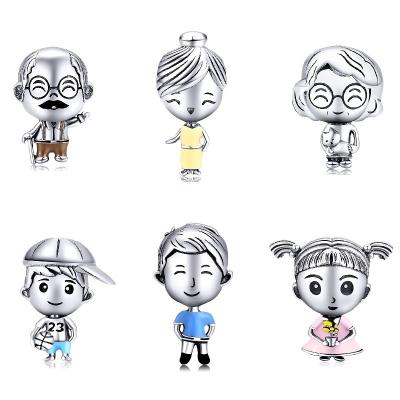 China The Other Father Beaded Mother Charms Beads Original Sterling Silver Family Bracelet Cartoon Boy Girl Fits Pandora Bracelets for sale