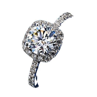 China Vintage 925 Silver Plated Drill Moissanite Ring 18k High Carbon Gold Plated Moissanite Ring For Wedding for sale