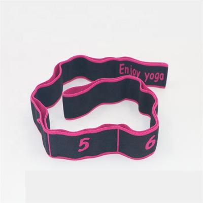 China Non-slip Yoga Stretch Stretch Strap High Strength Elastic Exercise Band 8 Loops Training Band for sale