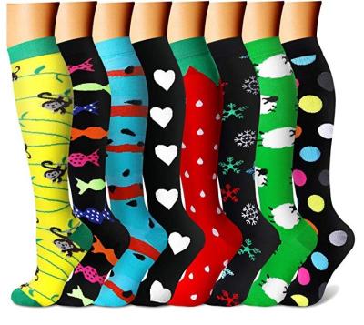 China Sustainable Hot Selling Compression Socks For Women And Men 7/8 Pairs 15-20 mmHg Athletic , Running for sale