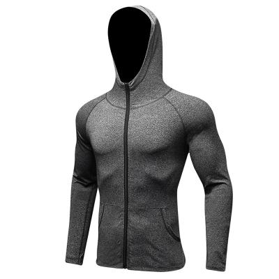 China Viable Fashion Mens Hoodies Compression Sweatshirts Breathable Quick-Dry Exercise Jacket Coat for Men for sale