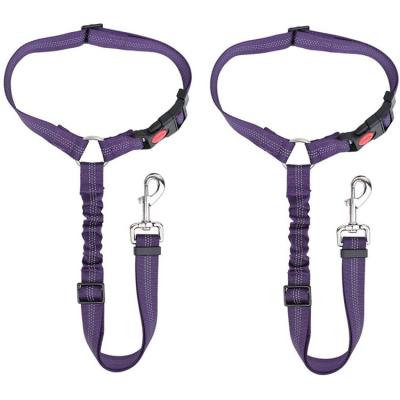 China Pre-Padded Adjustable Dog Car Seat Belt Harness Seat Belt Leash For Small Medium Dogs Travel Clip Pet Supplies for sale