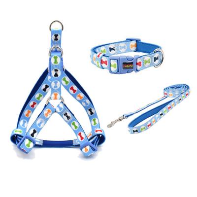 China Wholesale Thoughtful Pet Chest Strap Set Large Dog Leash Nylon Dog Leash Pet Printing Leash for sale