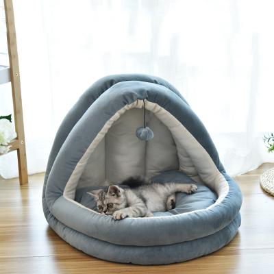 China Travel hot sales comfortable luxury style pp cotton pet sofa cat bed for all season for sale