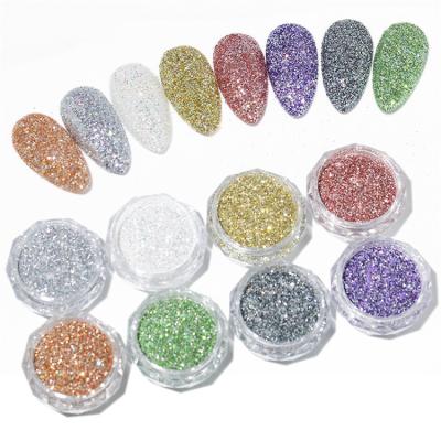 China Tiny Shattered Crystal Nail Diamond Nail Art Super Shiny Even Shiny Crystal Powder Dye For Nail Art Decoration for sale