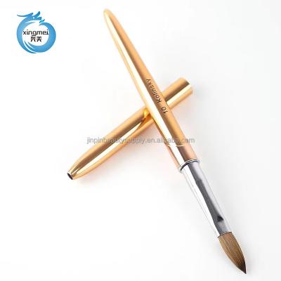 China High Quality Acrylic Nail Art Brush Rose Gold Nail Rose Gold Handle Brushes Kolinsky Pure Acrylic Nail Art Brush Size 16 for sale