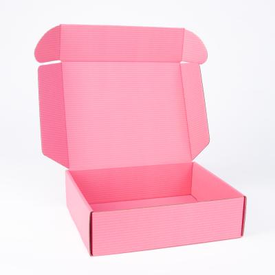 China Handmade Hot Pink Color Foldable Corrugated Craft Box Airplane Product Clothing Packaging Box for sale