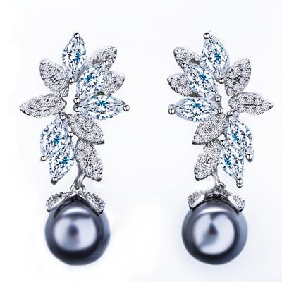 China YST Cute High-end Pearl Earrings Shape Earring Exquisite 925 Silver Needle Evening Dress for sale