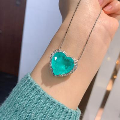 China Vintage YST Retro Newest Modern Fashion Elegance Style Necklace Heart Paraiba Necklace For Hot Sale for sale