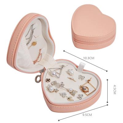 China Factory outlet modern luxury fashion customized leather jewelry boxheart jewelry packaging jewelry storage box for sale